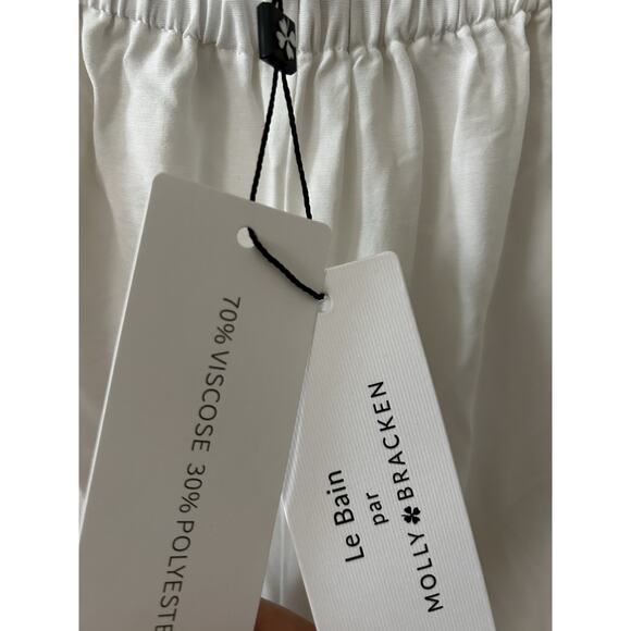 Molly Bracken Le Bain White Wide Leg Ruffle Pant NWT | XS - Picture 3 of 5